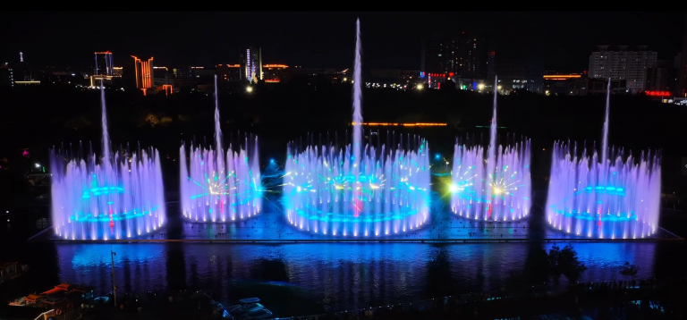 Musical Fountain & Light Show of Century Park, Karamay, Xinjiang, China